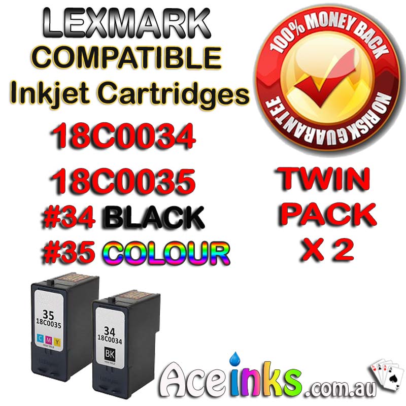 Twin Pack Lexmark Compatible #34 Black #35 Colour